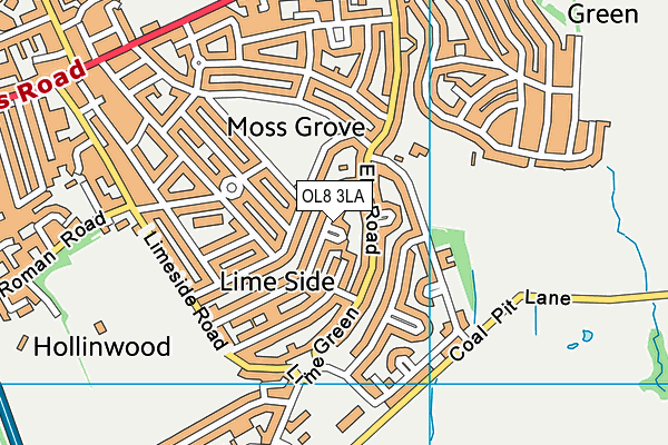 OL8 3LA map - OS VectorMap District (Ordnance Survey)