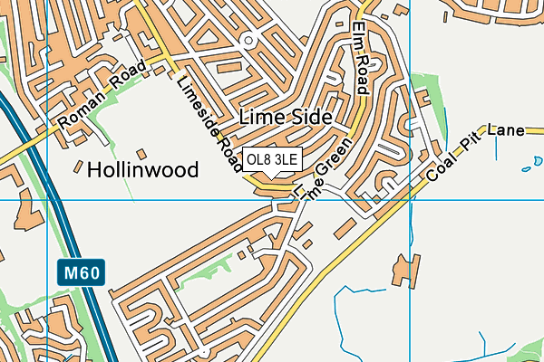 OL8 3LE map - OS VectorMap District (Ordnance Survey)