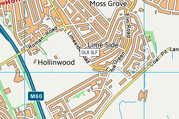 OL8 3LF map - OS VectorMap District (Ordnance Survey)