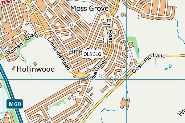 OL8 3LG map - OS VectorMap District (Ordnance Survey)