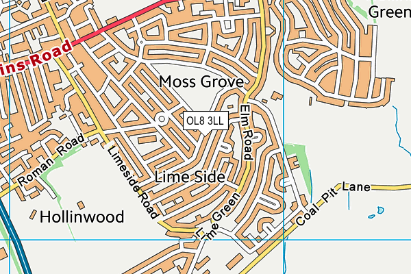 OL8 3LL map - OS VectorMap District (Ordnance Survey)