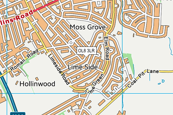 OL8 3LR map - OS VectorMap District (Ordnance Survey)