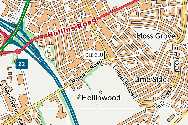 OL8 3LU map - OS VectorMap District (Ordnance Survey)