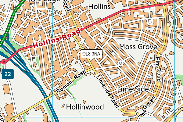 OL8 3NA map - OS VectorMap District (Ordnance Survey)