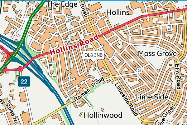 OL8 3NB map - OS VectorMap District (Ordnance Survey)