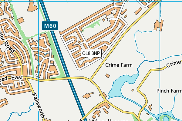 OL8 3NP map - OS VectorMap District (Ordnance Survey)