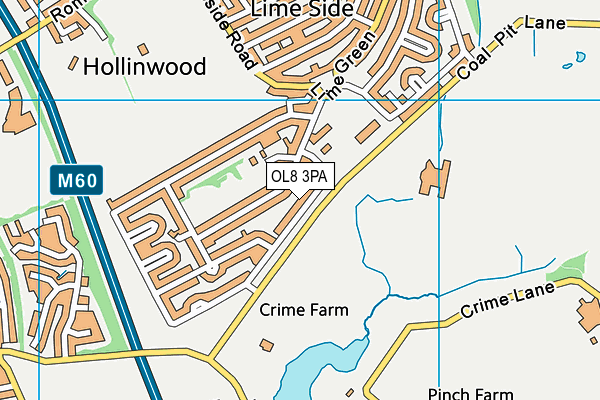 OL8 3PA map - OS VectorMap District (Ordnance Survey)