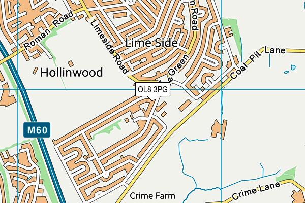 OL8 3PG map - OS VectorMap District (Ordnance Survey)