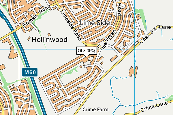 OL8 3PQ map - OS VectorMap District (Ordnance Survey)