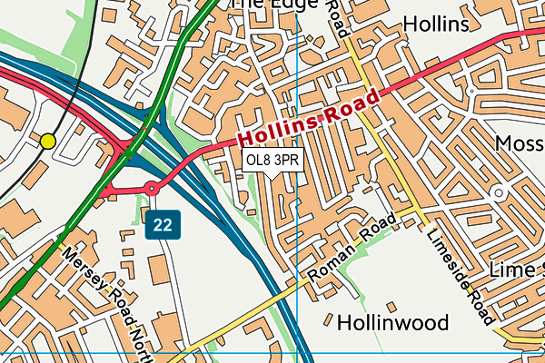 OL8 3PR map - OS VectorMap District (Ordnance Survey)