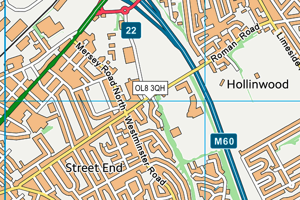 OL8 3QH map - OS VectorMap District (Ordnance Survey)