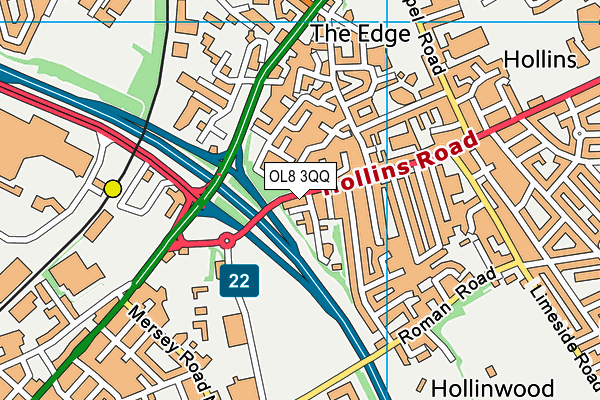 OL8 3QQ map - OS VectorMap District (Ordnance Survey)