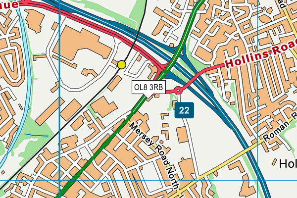 OL8 3RB map - OS VectorMap District (Ordnance Survey)