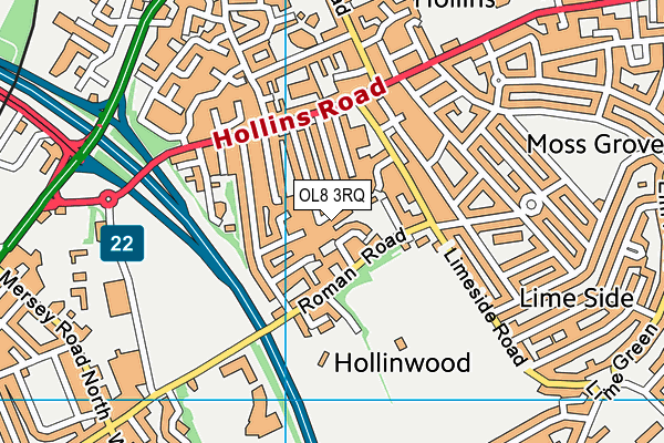 OL8 3RQ map - OS VectorMap District (Ordnance Survey)