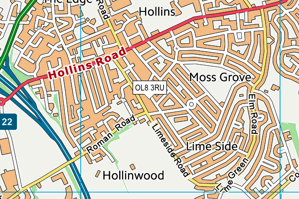 OL8 3RU map - OS VectorMap District (Ordnance Survey)