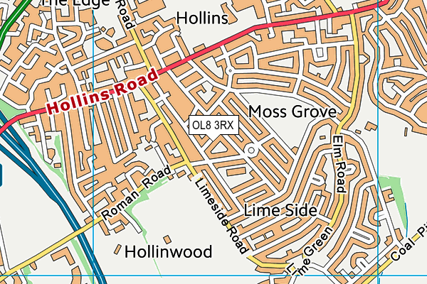 OL8 3RX map - OS VectorMap District (Ordnance Survey)