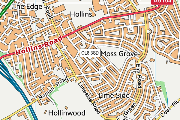 OL8 3SD map - OS VectorMap District (Ordnance Survey)