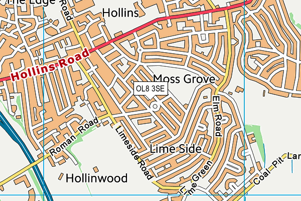 OL8 3SE map - OS VectorMap District (Ordnance Survey)