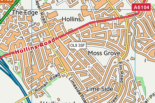 OL8 3SF map - OS VectorMap District (Ordnance Survey)