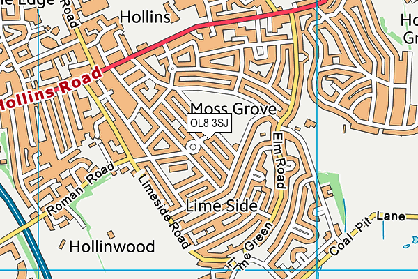 OL8 3SJ map - OS VectorMap District (Ordnance Survey)