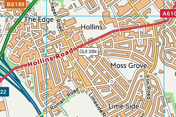 OL8 3SN map - OS VectorMap District (Ordnance Survey)