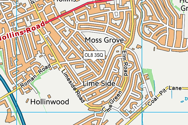 OL8 3SQ map - OS VectorMap District (Ordnance Survey)