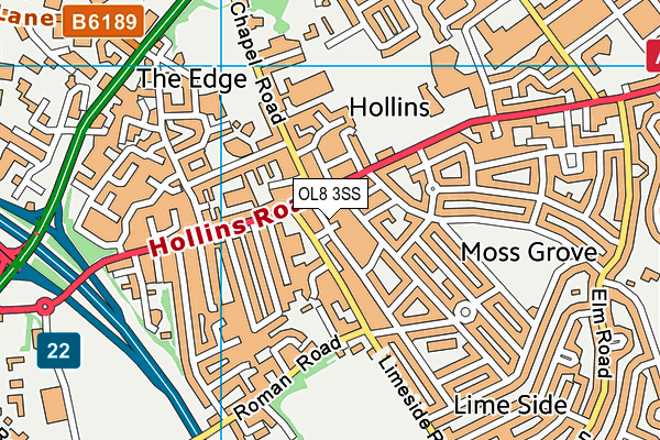 OL8 3SS map - OS VectorMap District (Ordnance Survey)