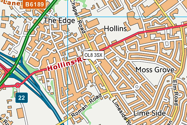 OL8 3SX map - OS VectorMap District (Ordnance Survey)