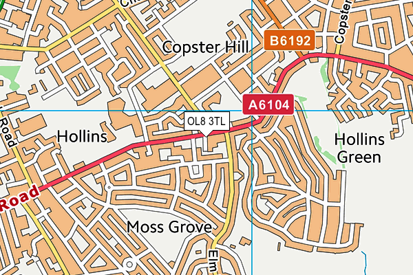 OL8 3TL map - OS VectorMap District (Ordnance Survey)