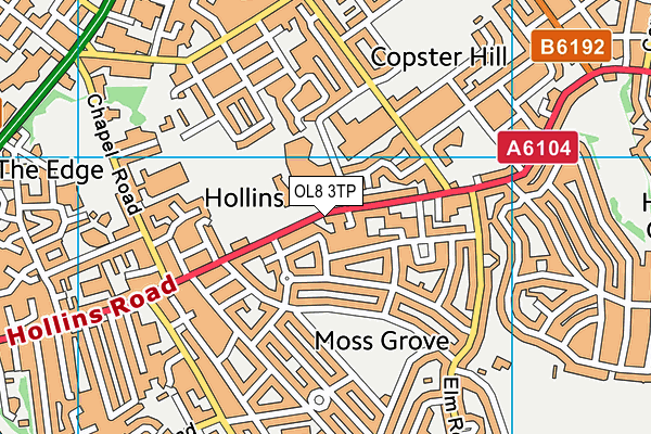 OL8 3TP map - OS VectorMap District (Ordnance Survey)