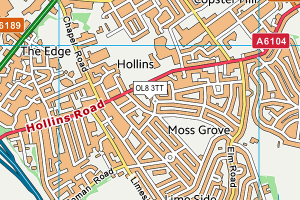 OL8 3TT map - OS VectorMap District (Ordnance Survey)