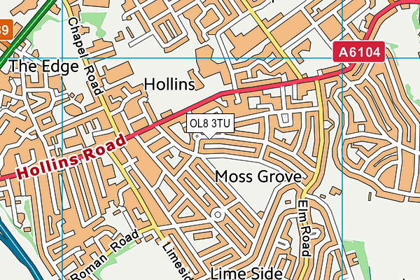 OL8 3TU map - OS VectorMap District (Ordnance Survey)