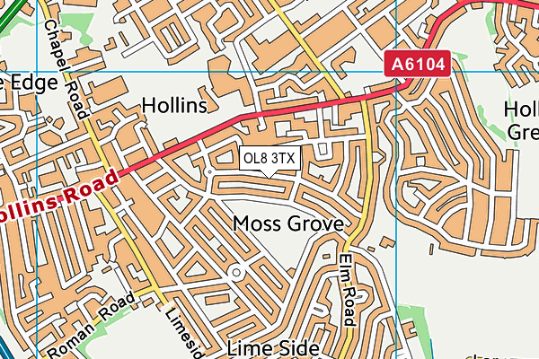 OL8 3TX map - OS VectorMap District (Ordnance Survey)