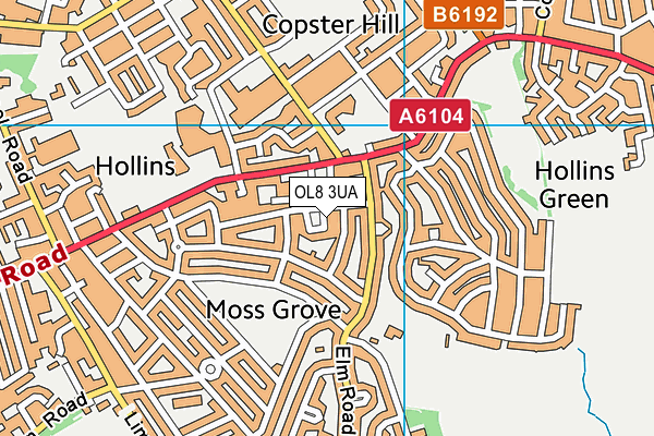 OL8 3UA map - OS VectorMap District (Ordnance Survey)