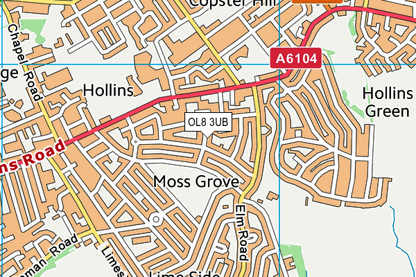 OL8 3UB map - OS VectorMap District (Ordnance Survey)