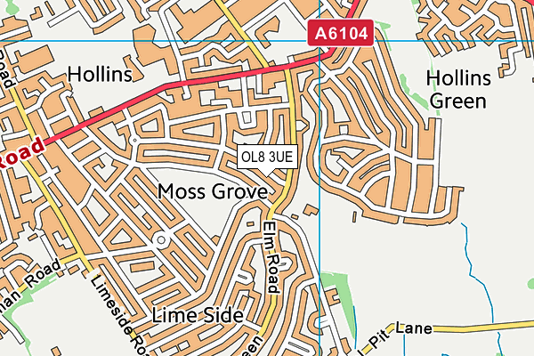 OL8 3UE map - OS VectorMap District (Ordnance Survey)