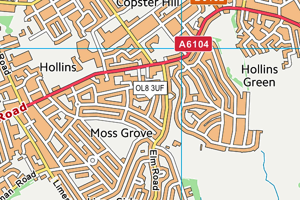 OL8 3UF map - OS VectorMap District (Ordnance Survey)