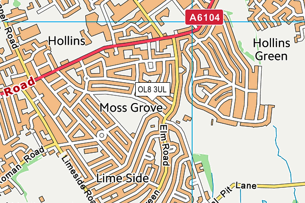 OL8 3UL map - OS VectorMap District (Ordnance Survey)