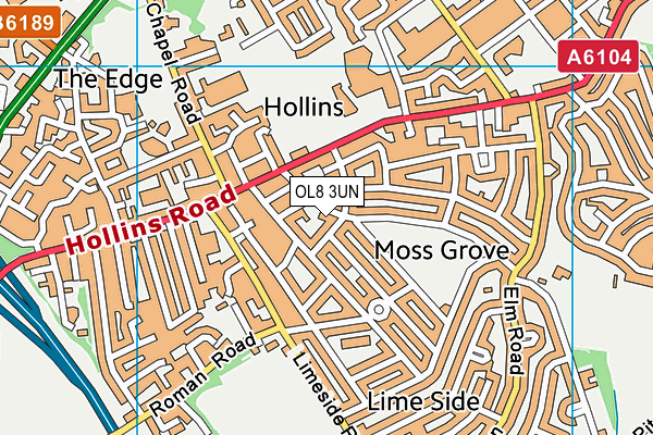 OL8 3UN map - OS VectorMap District (Ordnance Survey)