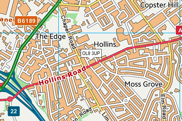 OL8 3UP map - OS VectorMap District (Ordnance Survey)