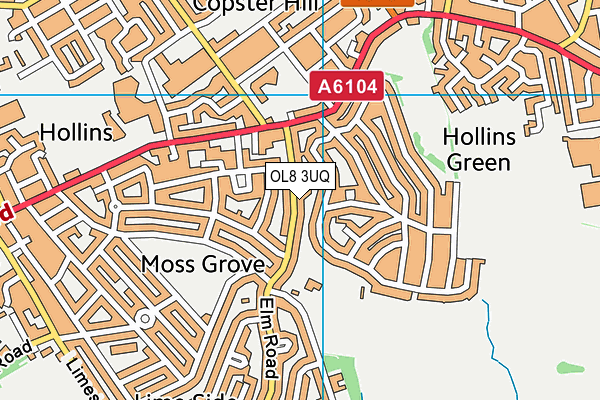 OL8 3UQ map - OS VectorMap District (Ordnance Survey)