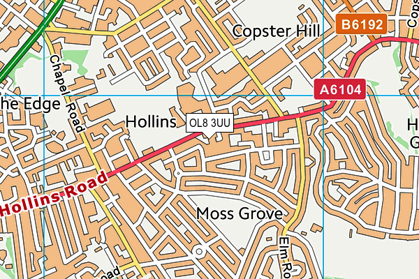 OL8 3UU map - OS VectorMap District (Ordnance Survey)