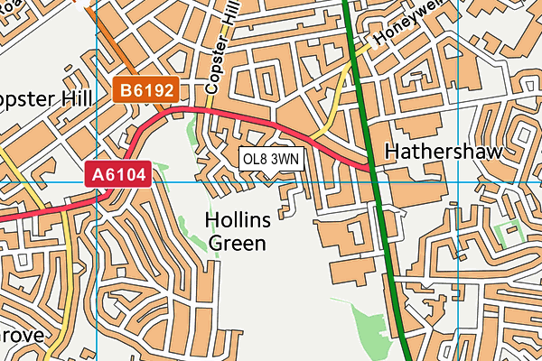 OL8 3WN map - OS VectorMap District (Ordnance Survey)