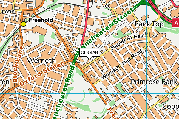 OL8 4AB map - OS VectorMap District (Ordnance Survey)