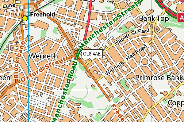 OL8 4AE map - OS VectorMap District (Ordnance Survey)