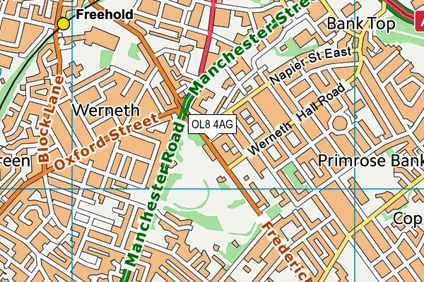 OL8 4AG map - OS VectorMap District (Ordnance Survey)