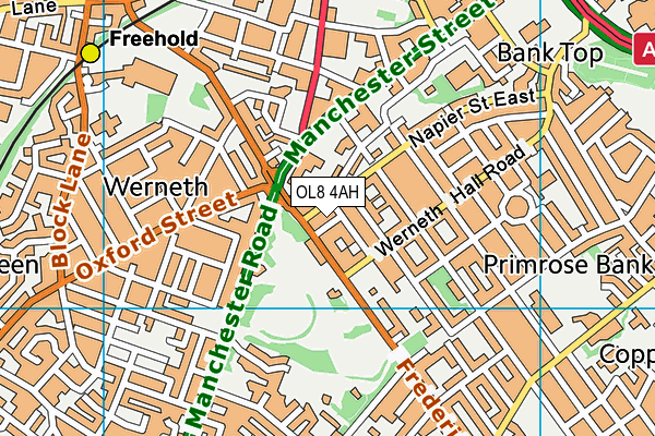 OL8 4AH map - OS VectorMap District (Ordnance Survey)