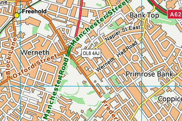 OL8 4AJ map - OS VectorMap District (Ordnance Survey)