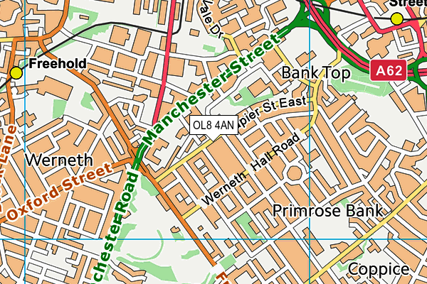 OL8 4AN map - OS VectorMap District (Ordnance Survey)