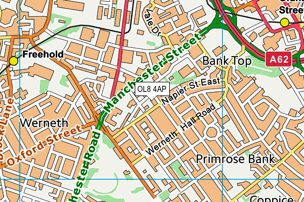 OL8 4AP map - OS VectorMap District (Ordnance Survey)